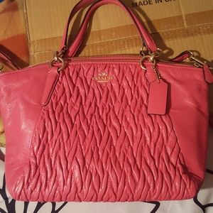 NWOT LEATHER COACH PURSE & WRISTLET